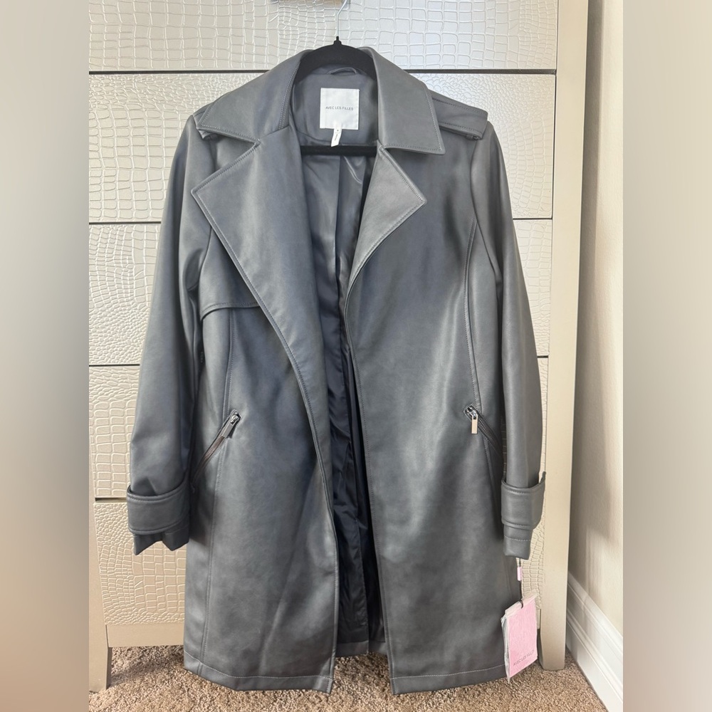 Avec Les Filles Charcoal Trench Coat